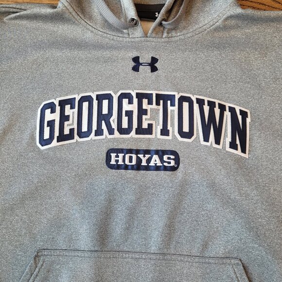 Georgetown Underarmour Hoodie Sweatshirt Grey Gray Hoyas - Picture 1 of 5